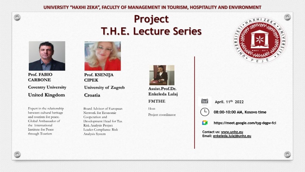 Project T.H.E Lecture Series (United Kingdom & Croatia)- Fakulteti i MTHM-ës