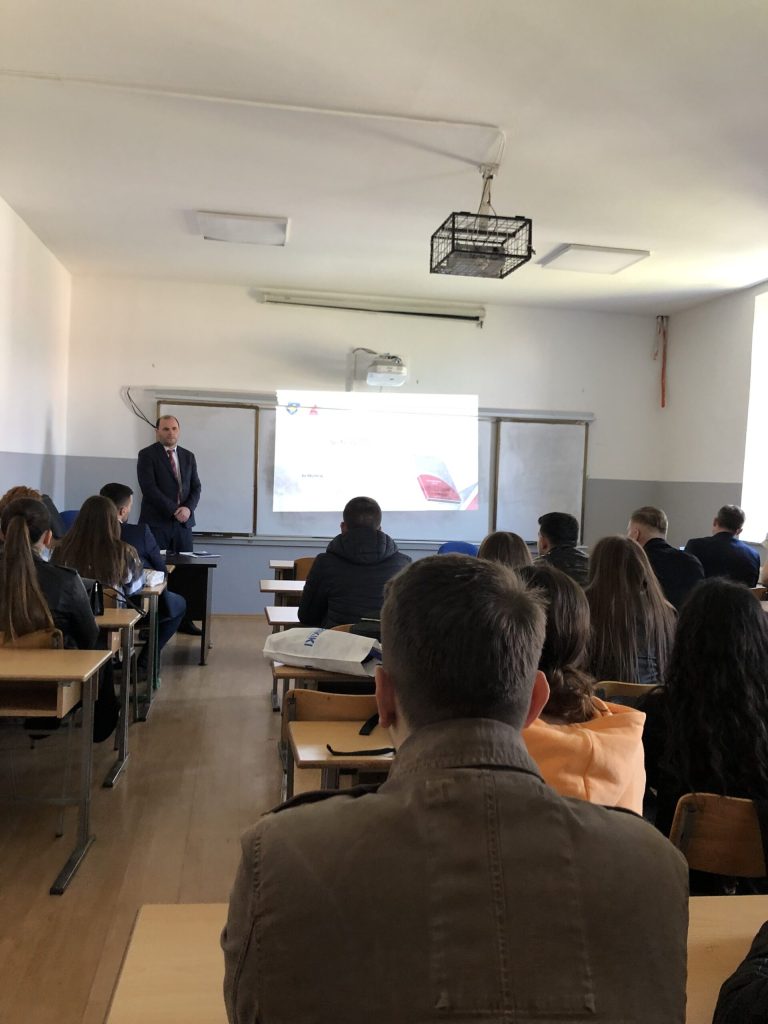 The General Director of the Tax Administration of Kosovo holds a lecture for students