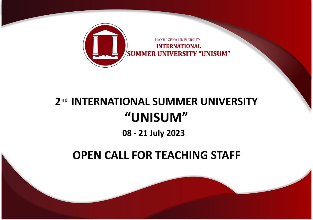 2nd INTERNATIONAL SUMMER UNIVERSITY “UNISUM”